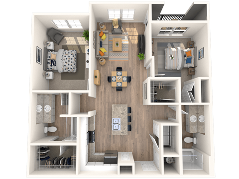 101 Depot, Smryna, TN Apartments 2b 2b 3D floor plan
